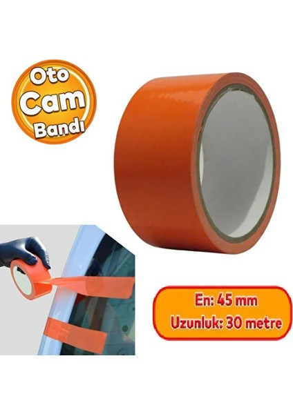 Araba Araç Oto Cam Sabitleme Tamir Montaj Bandı Iz Bırakmaz Maskeleme Güçlü Bant 45 mm x 30 Metre