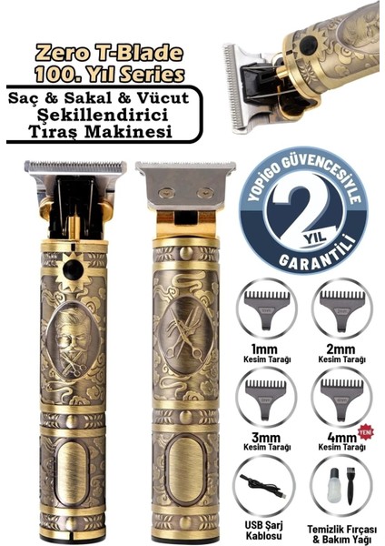 TR-8585 Profesyonel Kuaförlerin Tercihi Saç Ense Sakal Çizim Lazer Epilasyon Öncesi Tıraş Makinesi