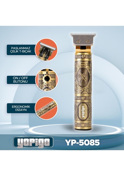TR-8585 Profesyonel Kuaförlerin Tercihi Saç Ense Sakal Çizim Lazer Epilasyon Öncesi Tıraş Makinesi