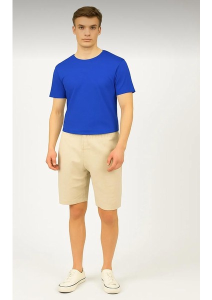 Erkek Düz T-Shirt – Orta Kumaş, Comfort Fit, Geniş Kesim, Günlük Giyime Uygun