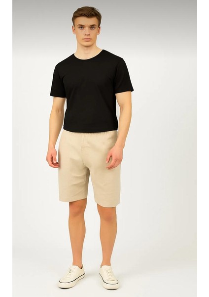 Erkek Düz T-Shirt – Orta Kumaş, Comfort Fit, Geniş Kesim, Günlük Giyime Uygun