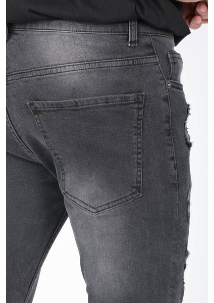 Erkek Straight Fit Fermuar Detaylı Jean Pantolon