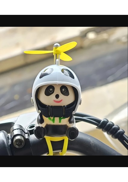 Sevimli Panda Motosiklet Kaskı Süsü, Araba Gösterge Paneli Aksesuarı, Araç Içi Dekorasyon