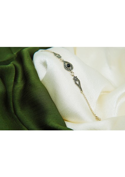 Kadın 925 Ayar Gümüş Oltutaşı Su Damlası Bileklik indirimleri