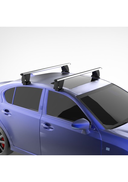 Kia Rio Hb-Sedan (2016-2023) Için Kilitlenebilir Ara Atkı - Profesyonel Tip Araç Üstü Taşıyıcı - Portbagaj Tavan Barı (2li Set)
