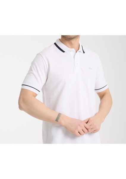 Polo Grafik Beyaz Regular Fit