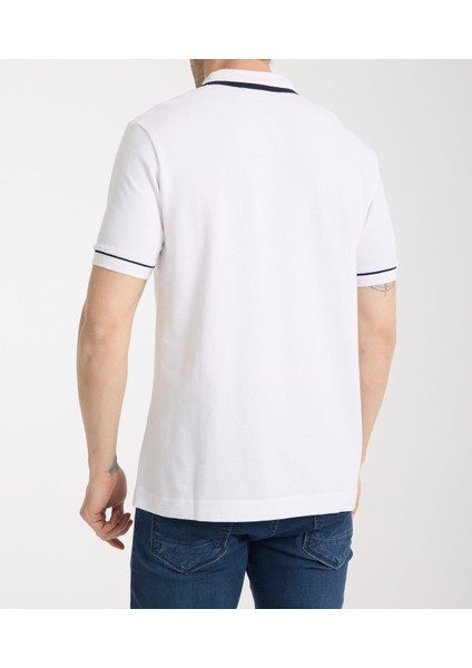 Polo Grafik Beyaz Regular Fit
