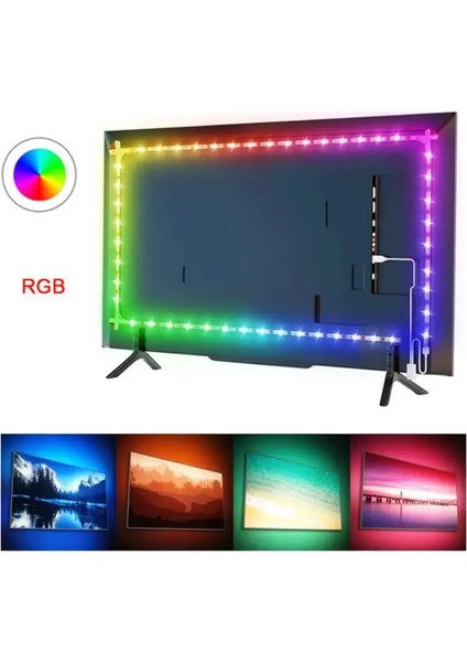 USB RGB Şerit LED Kumandalı 3 Metre İç Mekan Aydınlatması 12 V Renkli Işık fiyatları