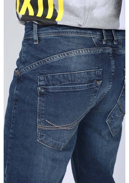 Erkek Koyu Mavi Düz Paça Jean Pantolon