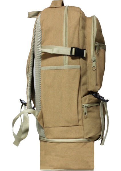 Unisex Körüklü Kanvas Kumaş Laptop Bölmeli Outdoor Sırt Çantası Dağcı Sırt Çantası ESCP02