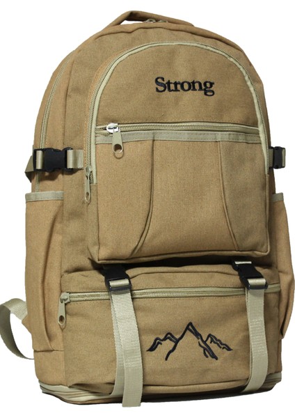 Unisex Körüklü Kanvas Kumaş Laptop Bölmeli Outdoor Sırt Çantası Dağcı Sırt Çantası ESCP02