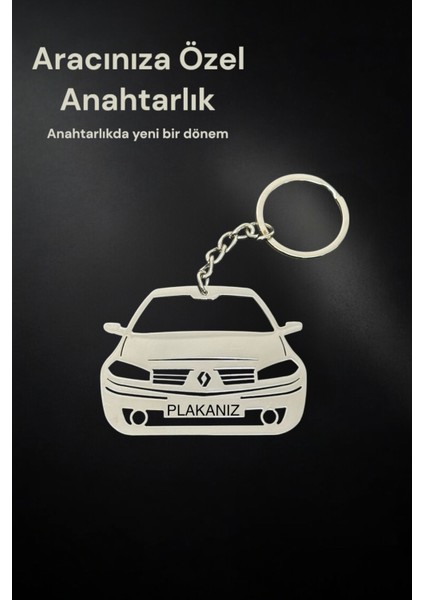 Megan 2 Aracınıza Özel Paslanmaz Çelik Anahtarlık