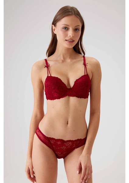 Kadın Balenli Destekli Push Up Sütyen Takımı