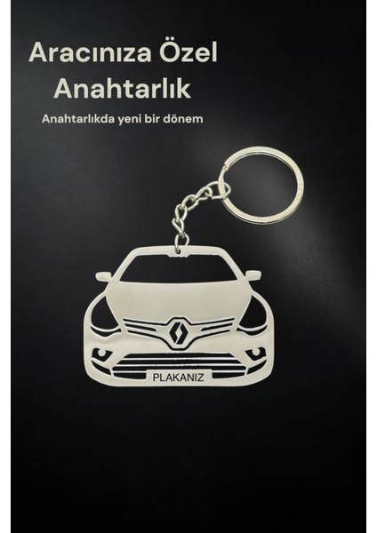 Clio 4 Aracınıza Özel Paslanmaz Çelik Anahtarlık