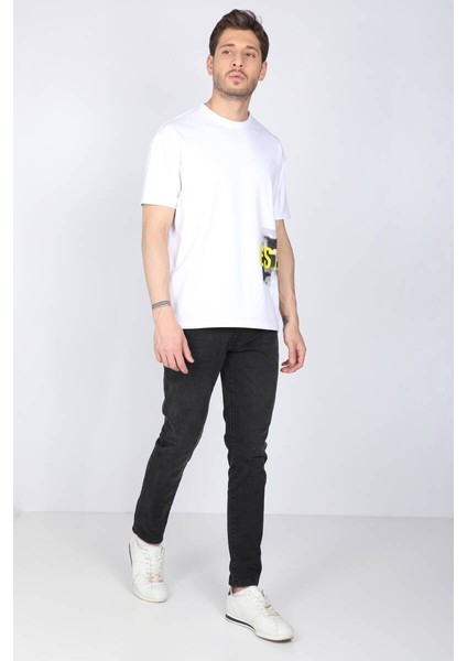 Erkek Siyah Straight Fit Jean Pantolon