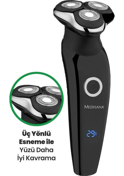 Alman Tasarım LED Ekranlı Esnek Oynar Başlıklı Ipx5 Islak Kuru Şarjlı Tıraş Makinesi