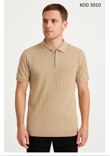 Erkek Fitilli Triko Tshirt 3010