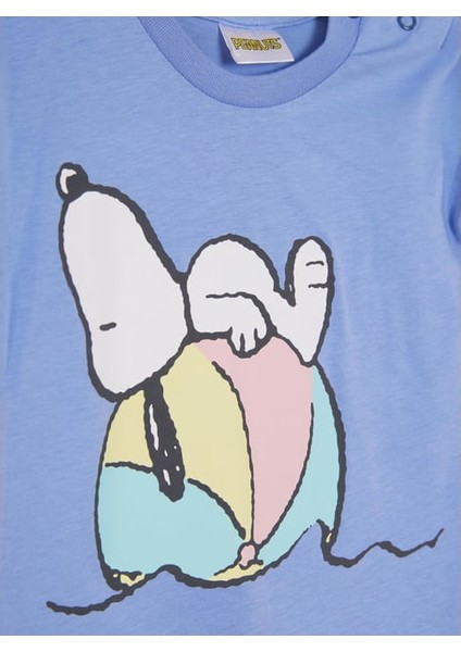 06-24 Ay Kız Bebek Snoopy Ikili Takım - Pembe