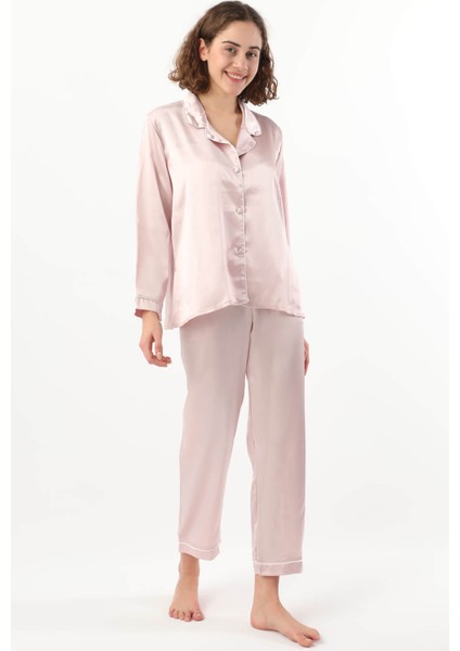 Pierre Cardin Kadın Biyeli Saten Pijama Takımı modelleri