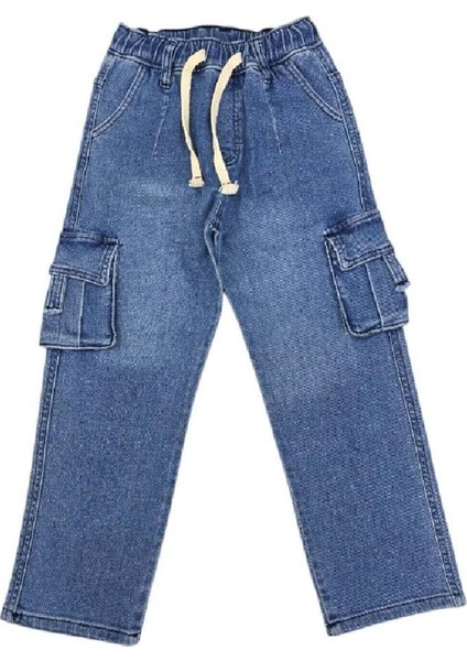 420284 Baggy Kot Pantolon 2y,3y,4y,5y Erkek - Mavi - 3-4 Yaş