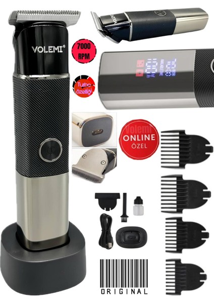 V-0090 Turbo Profesyonel Saç Sakal Ense Tıraş Makinesi Kuaförlere Özel Kişisel Bakım