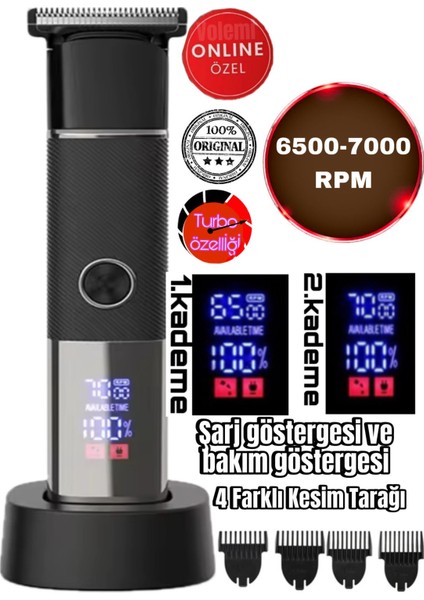 V-0090 Turbo Profesyonel Saç Sakal Ense Tıraş Makinesi Kuaförlere Özel Kişisel Bakım