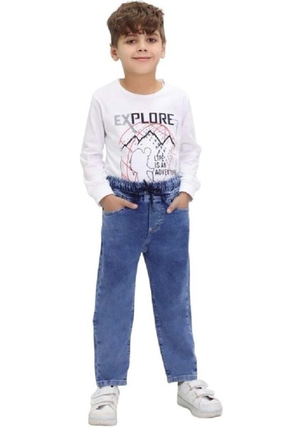 419627 Erkek Kot Pant 9Y,10Y,11Y,12Y Erkek - Mavi - 10-11 Yaş