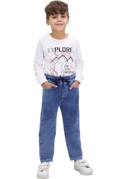 419626 Erkek Kot Pant 5y,6y,7y,8y Erkek - Mavi - 7-8 Yaş