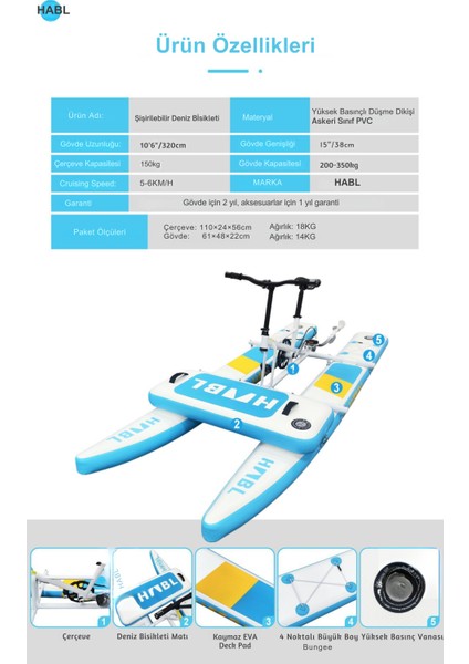 Portatif Şişme Deniz Bisikleti | Aqua Bike | Water Bike | Katlanabilir & Taşınabilir Model indirimleri