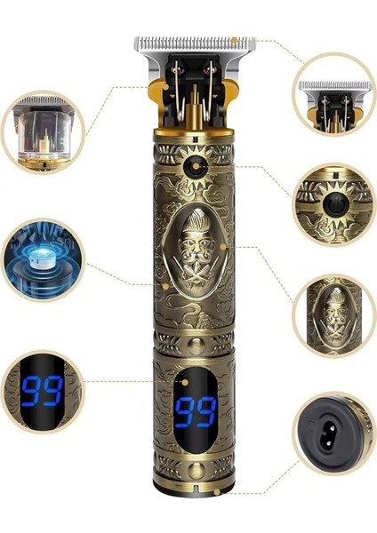 Yeni Nesil Pro Model LCD Ekran Epilasyon Öncesi Vücut Kılı Traş Saç Ense Sakal Çizim Tıraş Makinesi