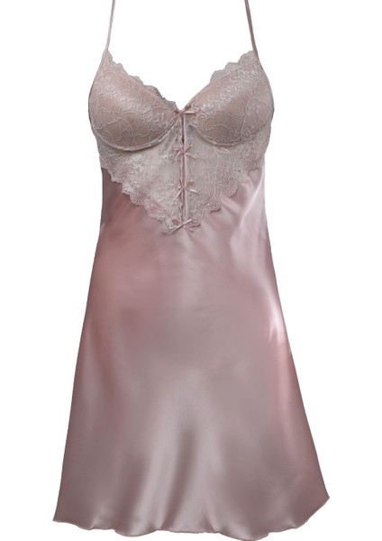 Kadın Midi Saten Gecelik Sabahlık Takım