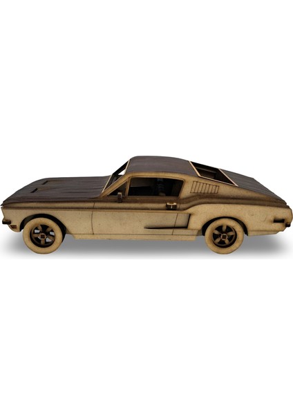 100 Parça 1968 Ford Mustang Gt Ahşap Maket - 3D Ahşap Klasik Araba Maketi
