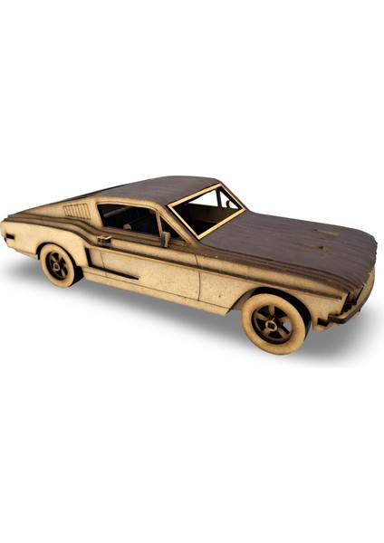100 Parça 1968 Ford Mustang Gt Ahşap Maket - 3D Ahşap Klasik Araba Maketi