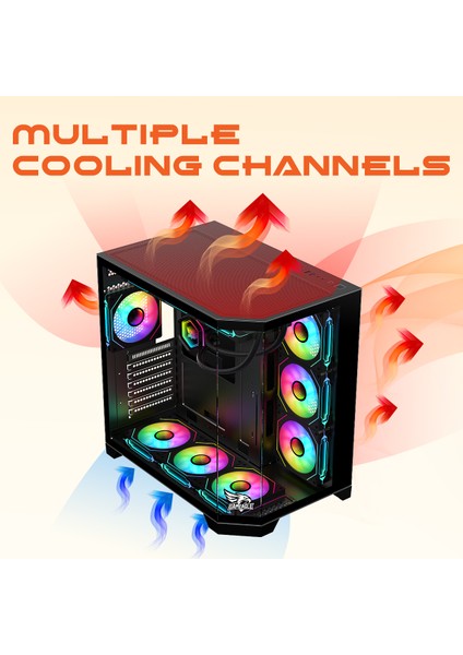 Edge-7 Argb FANLI-ARGB KUMANDA KONTROL-360MM Sıvı SOĞUTMA-TAM MODÜLER 850W 80 Plus Bronze Psu-Siyah Akvaryum Kasa