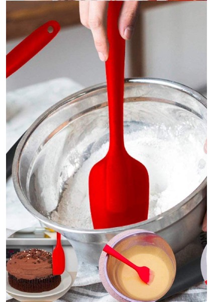 Silikon Mutfak Seti 6’lı, Isıya Dayanıklı Yanmaz Yapışmaz Silikon Spatula Seti 6 Parça Kırmızı fırsatları