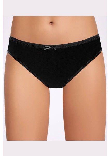 Fiyonklu Siyah Kadın Bikini Külot 10 Adet