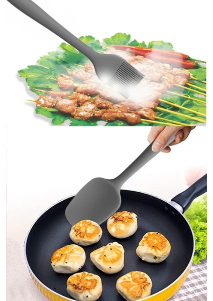 Silikon Mutfak Seti 6’lı, Isıya Dayanıklı Yanmaz Yapışmaz Silikon Spatula Seti 6 Parça Gri fiyatları