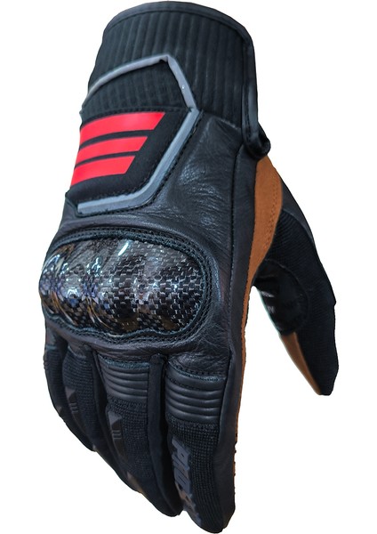 GL63 Korumalı Deri-Cordura Motosiklet Eldiveni