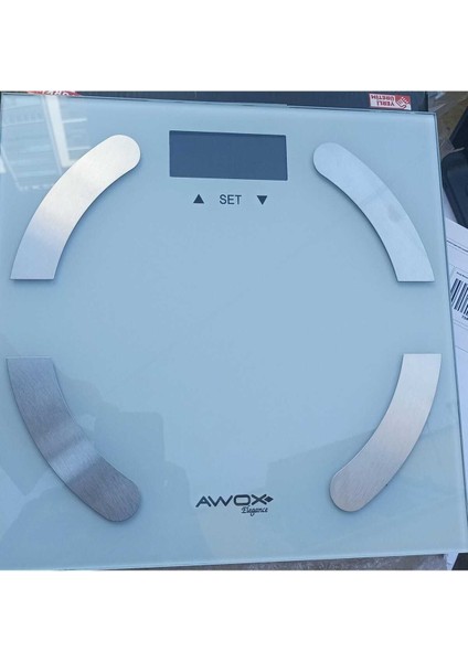 Awox Elegance Tartı Cam Baskül Beyaz