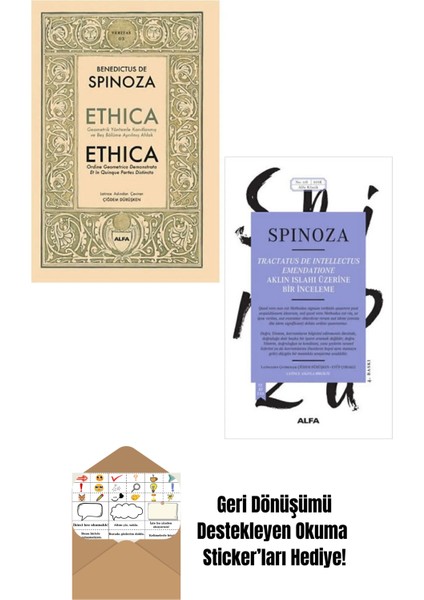 Benedictus De Spinoza 2 Kitap Set / Ethica - Aklın Islahı + Okuma Sticker'ları