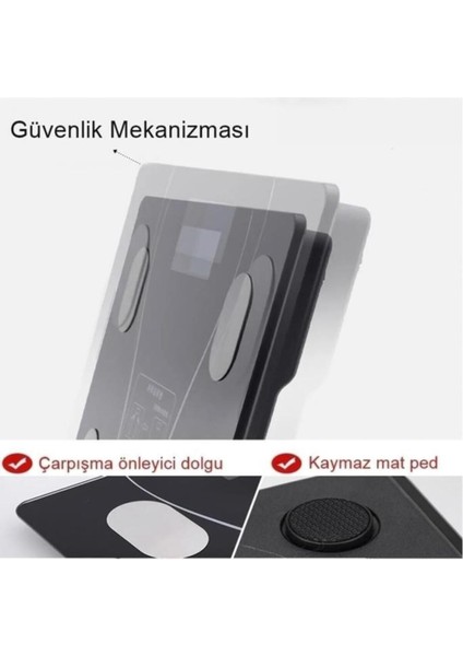 XK-26C Siyah Dijital Baskül Yağ Kas Su Vücut Kitle Indeksi Kilo Ölçer Bluetooth Tartı