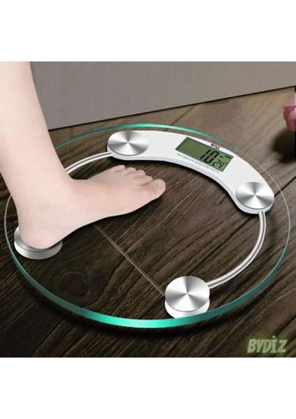 BY-001 Dijital Baskül Banyo Tartı 180 kg Kapasiteli Temperli Cam (Yuvarlak)