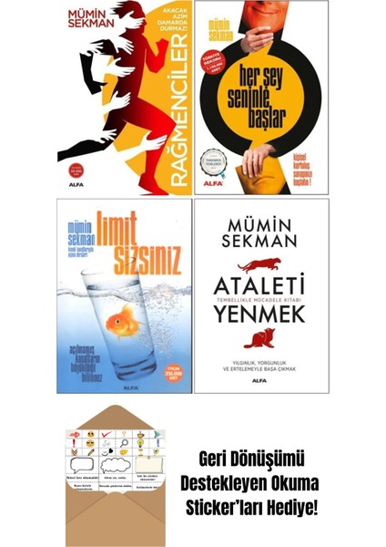 Mümin Sekan 4 Kitap Kişisel Gelişim Seti + Okuma Sticker'ları