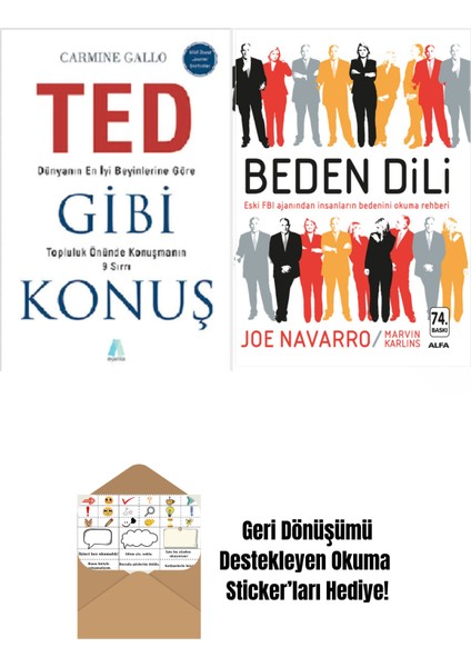 Ted Gibi Konuş - Beden Dili 2 Kitap Iletişim Seti + Okuma Sticker'ları