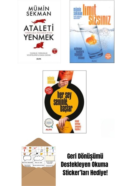 Mümin Sekman 3 Kitap Kişisel Gelişim Seti + Okuma Sticker'ları