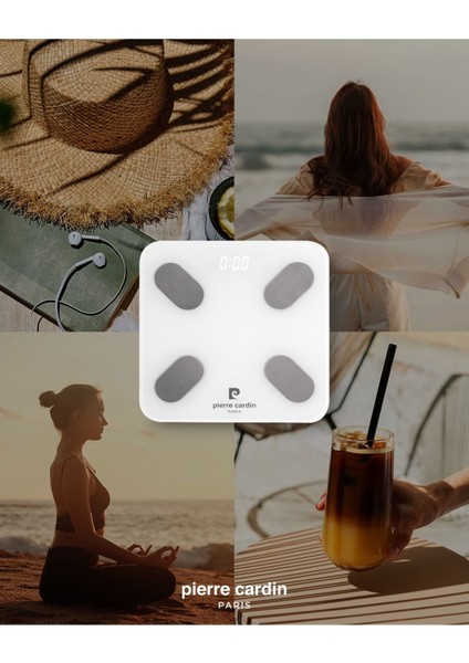 Yağ/Kas/Su Oranı Ölçümü Fonksiyonlu Akıllı Bluetooth Baskül Pc-B30001