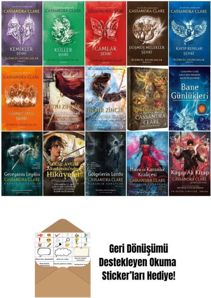 Cassandra Clare Gölge Avcıları Serisi 15 Kitap Set + Okuma Sticker'ları
