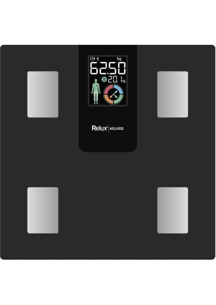 RBS4000 Wellness Akıllı Vücut Analiz Tartısı – Yağ, Kas, Sıvı Ölçer, 4 Elektrot, Bluetooth