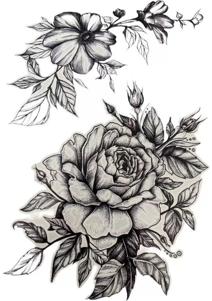 Gül Figürlü Geçici Dövme Tattoo