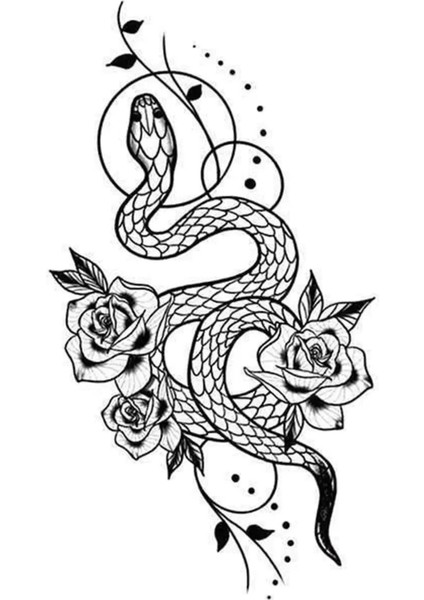 Yılan Figürlü Geçici Dövme Tattoo